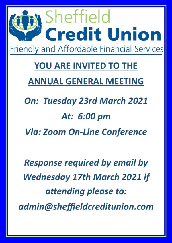 Annual Report 2020 And Annual General Meeting 2021 Sheffield Credit Union